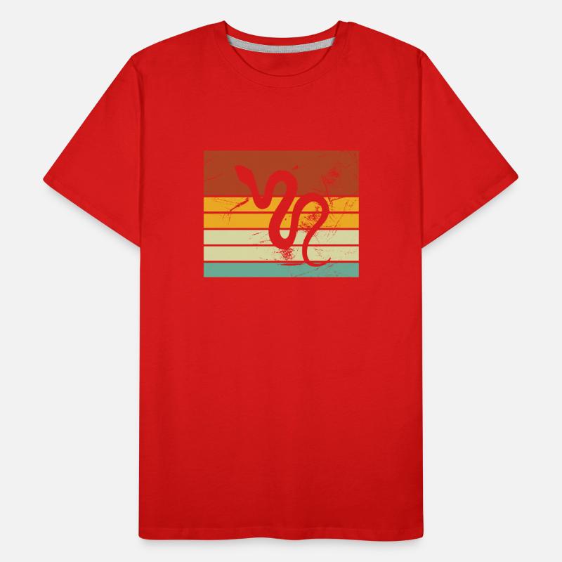 Snake Retro Reptile Python Idée cadeau T-shirt bio Premium Homme