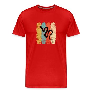 Snake Retro Reptile Python Gift idea - Männer Premium Bio T-Shirt - Rot - Vorne - Damien (186cm)