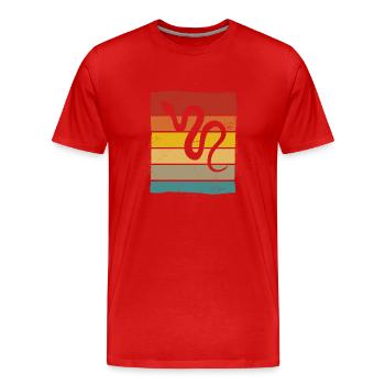 Snake Retro Reptile Python Gift idea - Männer Premium Bio T-Shirt - Rot - Vorne - Damien (186cm)