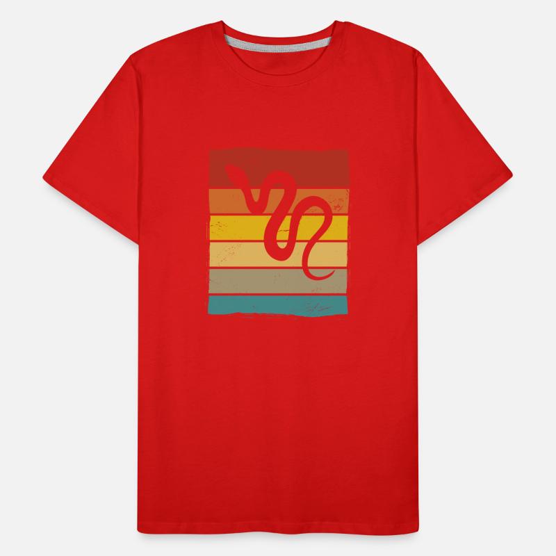 Snake Retro Reptile Python Gift idea Männer Premium Bio T-Shirt