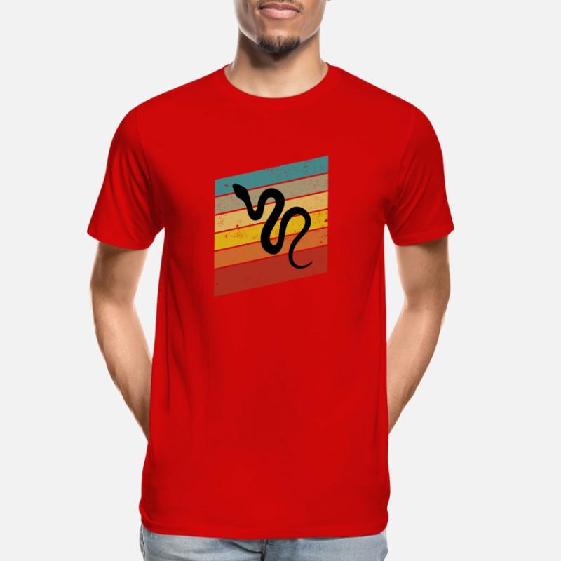 Snake Retro Reptile Python Gift idea Männer Premium Bio T-Shirt