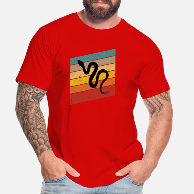 Snake Retro Reptile Python Gift idea Männer Premium Bio T-Shirt