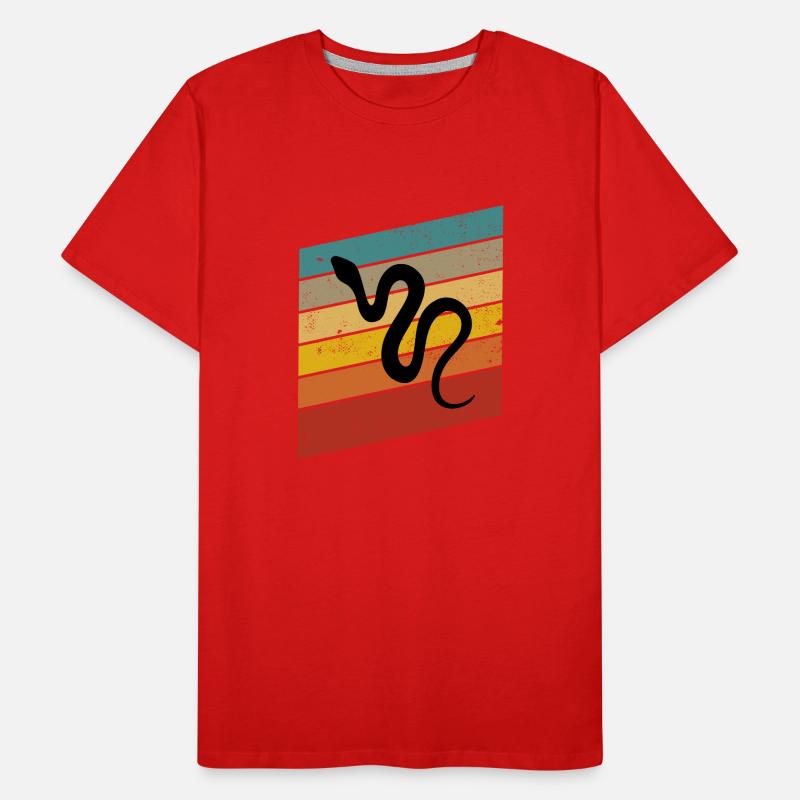 Snake Retro Reptile Python Gift idea Männer Premium Bio T-Shirt