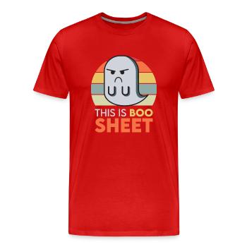 This Is Boo Sheet - Men's Premium Organic T-Shirt - red - Front - Damien (186cm)