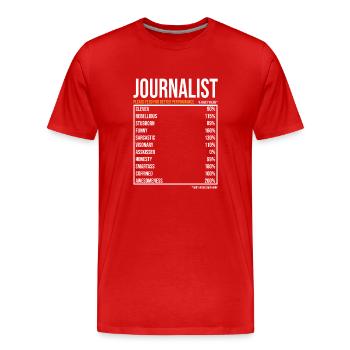 Journalist tageswerte Lustiger Journalist - Männer Premium Bio T-Shirt - Rot - Vorne - Damien (186cm)