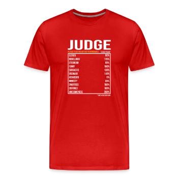Juge du jour Drôle de juge - T-shirt bio Premium Homme - rouge - Devant - Damien (186cm)