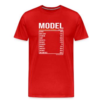 Travail de modèle Disant - T-shirt bio Premium Homme - rouge - Devant - Damien (186cm)