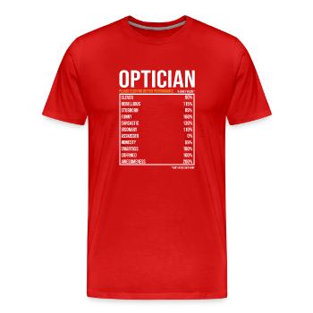 Opticien Valeurs quotidiennes Drôle Opticien - T-shirt bio Premium Homme - rouge - Devant - Damien (186cm)