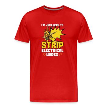 Funny Electrician Electrical Engineer Watt Watt - Men's Premium Organic T-Shirt - red - Front - Damien (186cm)