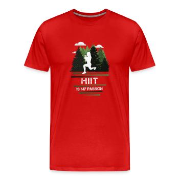 HIIT Passion - Männer Premium Bio T-Shirt - Rot - Vorne - Damien (186cm)