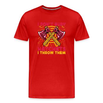 Je n’enterre pas les écoutilles, je les jette - T-shirt bio Premium Homme - rouge - Devant - Damien (186cm)