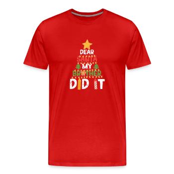 Lustige Weihnachtspyjamas Xmax PJ Lieber Weihnacht - Männer Premium Bio T-Shirt - Rot - Vorne - Damien (186cm)