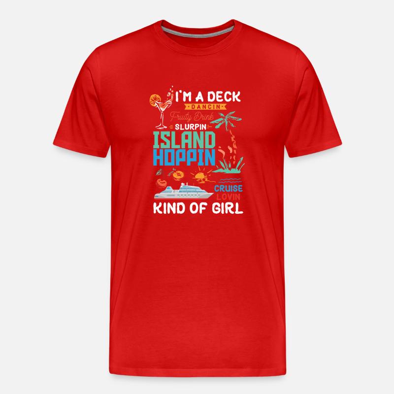 Inselhüpfmädchen, Kreuzfahrtmädchen - Männer Premium Bio T-Shirt - Rot