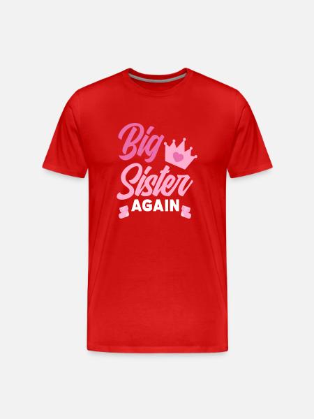 Again sister pregnancy announcement - Men's Premium Organic T-Shirt - red