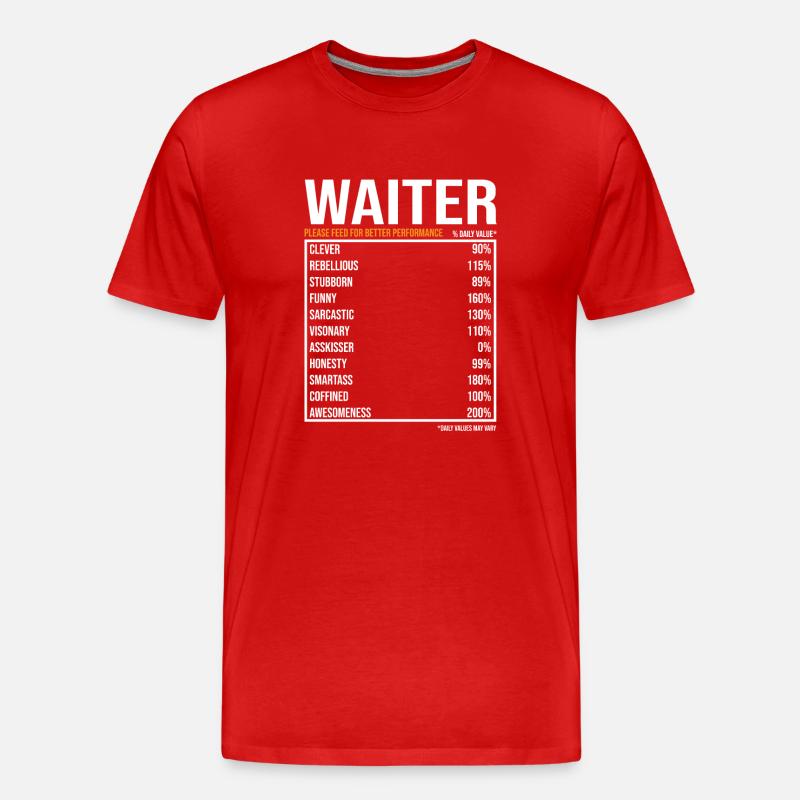 Kellner Spruch Kellner Geschenk - Männer Premium Bio T-Shirt - Rot