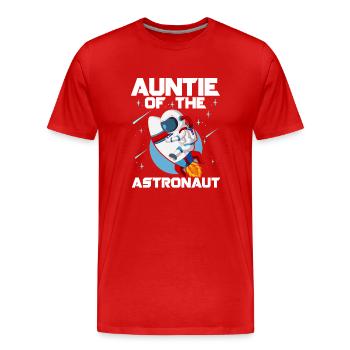 Astronaut's Aunt Birthday Party Bday - Men's Premium Organic T-Shirt - red - Front - Damien (186cm)
