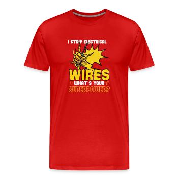 Electrician Electrical Engineer Lineman Electrical - Men's Premium Organic T-Shirt - red - Front - Damien (186cm)
