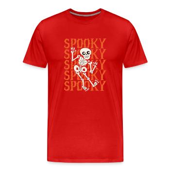 Gespenstisches Skelett An Halloween - Männer Premium Bio T-Shirt - Rot - Vorne - Damien (186cm)