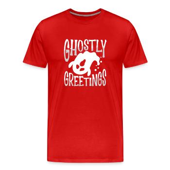Salutations fantomatiques - T-shirt bio Premium Homme - rouge - Devant - Damien (186cm)
