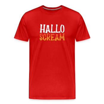Cri d’Halloween - T-shirt bio Premium Homme - rouge - Devant - Damien (186cm)