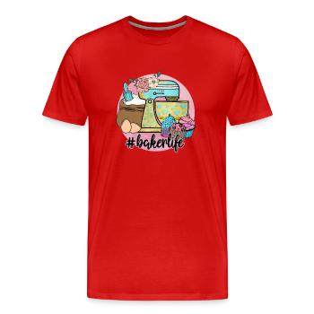 Boulangerie Baker Boulangerie Boulangerie Gâteau de confiserie - T-shirt bio Premium Homme - rouge - Devant - Damien (186cm)