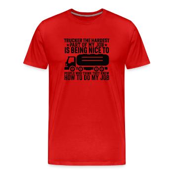 Truck Driver Truck Driver Diesel - Men's Premium Organic T-Shirt - red - Front - Damien (186cm)