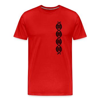 Harmonica ADN noir pour harmoniciste - T-shirt bio Premium Homme - rouge - Devant - Damien (186cm)
