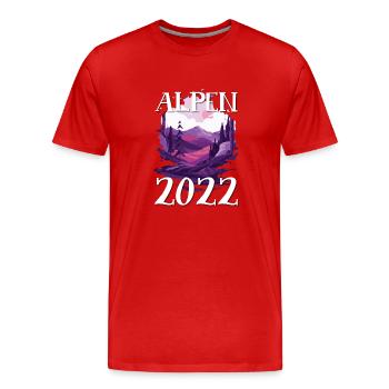 Alpes 2022 - T-shirt bio Premium Homme - rouge - Devant - Damien (186cm)