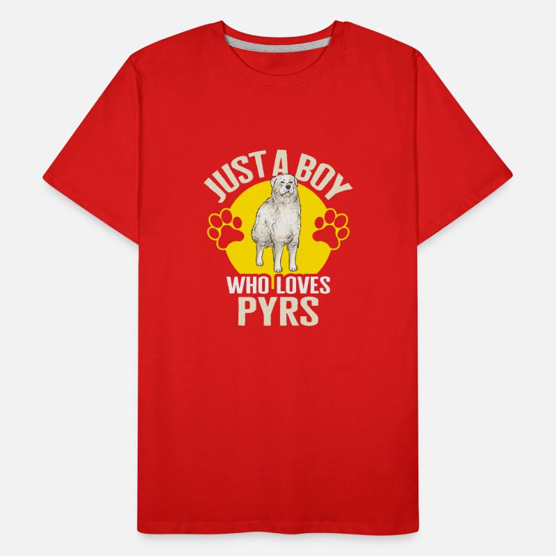 Große Pyrenäen Nur ein Junge, der Pyrs liebt Männer Premium Bio T-Shirt