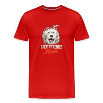 Grandes Pyrénées Mama Dog Pyrénées - T-shirt bio Premium Homme - rouge - Devant - Damien (186cm)