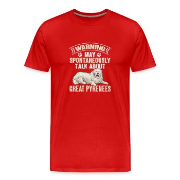 Grand Chien des Pyrénées - T-shirt bio Premium Homme - rouge - Devant - Damien (186cm)