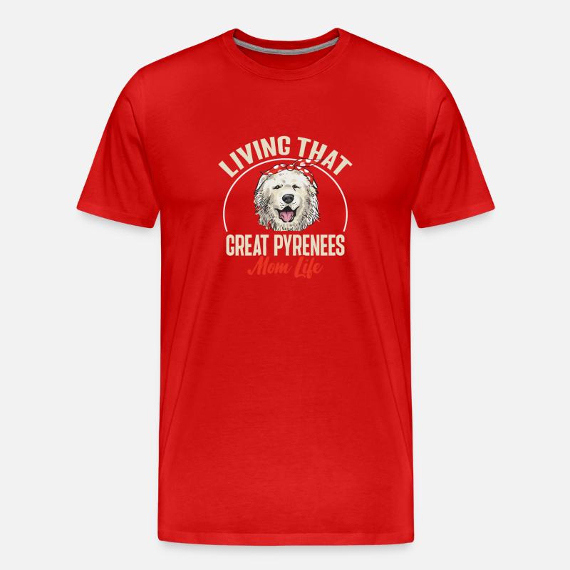Great Pyrenees Hundemutter - Männer Premium Bio T-Shirt - Rot