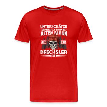 Drechsler Alter mann Drechseln - Männer Premium Bio T-Shirt - Rot - Vorne - Damien (186cm)