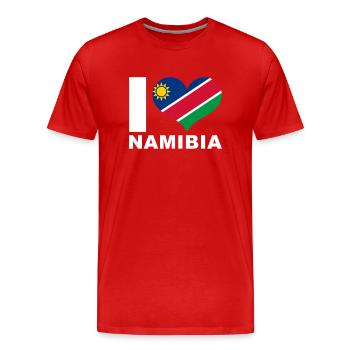 Ich liebe Namibia Herz Flagge Namibia - Männer Premium Bio T-Shirt - Rot - Vorne - Damien (186cm)
