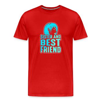 Sister And Best Friend Team Freund Schwester - Männer Premium Bio T-Shirt - Rot - Vorne - Damien (186cm)
