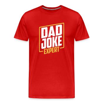 Papa Blague Papa Blagues Père - T-shirt bio Premium Homme - rouge - Devant - Damien (186cm)
