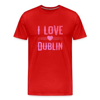 J’aime Dublin - T-shirt bio Premium Homme - rouge - Devant - Damien (186cm)