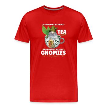 Garden Gnomes Gnome Lover Funny Gnome Gardening - Men's Premium Organic T-Shirt - red - Front - Damien (186cm)