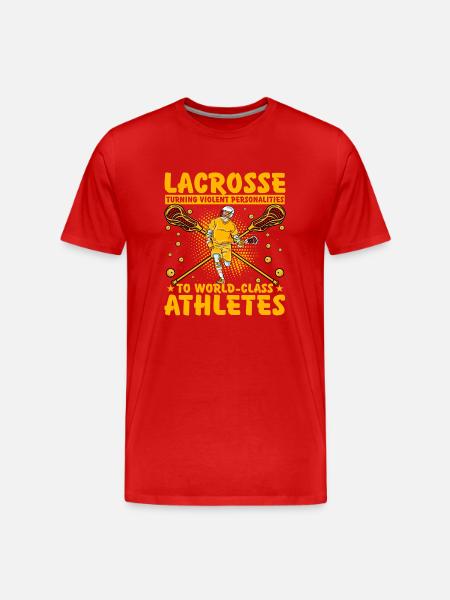Lacrosse Lustiger Spruch - Männer Premium Bio T-Shirt - Rot