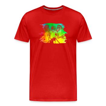 Lacrosse - T-shirt bio Premium Homme - rouge - Devant - Damien (186cm)
