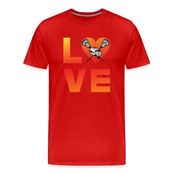 Lacrosse Love - T-shirt bio Premium Homme - rouge - Devant - Damien (186cm)