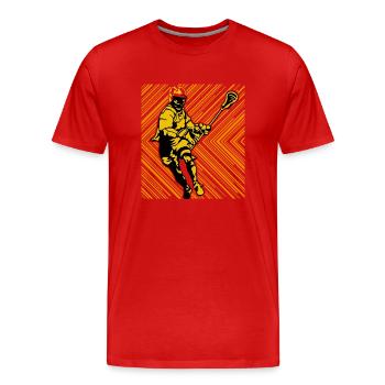 Lacrosse - Men's Premium Organic T-Shirt - red - Front - Damien (186cm)