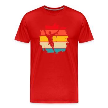 Lacrosse Rétro - T-shirt bio Premium Homme - rouge - Devant - Damien (186cm)