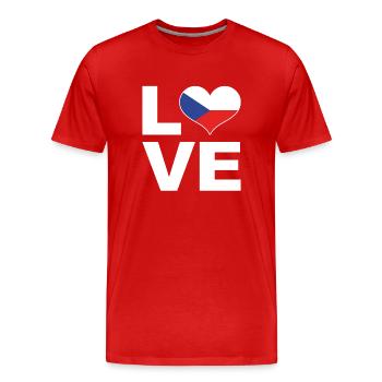J’aime République tchèque Heart Flag République tchèque - T-shirt bio Premium Homme - rouge - Devant - Damien (186cm)