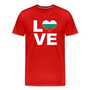 Ich liebe Bulgarien Herz Flagge Bulgarien - Männer Premium Bio T-Shirt - Rot - Vorne - Damien (186cm)