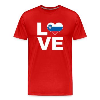 I love Slovenia heart flag Slovenia - Men's Premium Organic T-Shirt - red - Front - Damien (186cm)