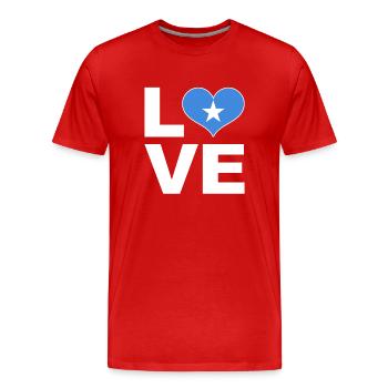 Ich liebe Somalia Herz Flagge Somalia - Männer Premium Bio T-Shirt - Rot - Vorne - Damien (186cm)