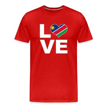 Ich liebe Namibia Herz Flagge Namibia - Männer Premium Bio T-Shirt - Rot - Vorne - Damien (186cm)