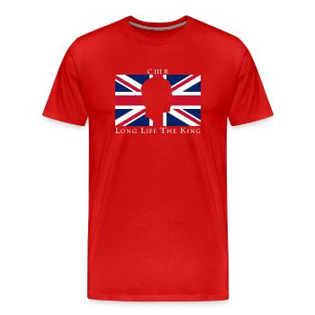 Vive le king uk flag - T-shirt bio Premium Homme - rouge - Devant - Damien (186cm)