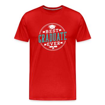 Meilleur diplômé de tous les temps Diplômés diplômés - T-shirt bio Premium Homme - rouge - Devant - Damien (186cm)